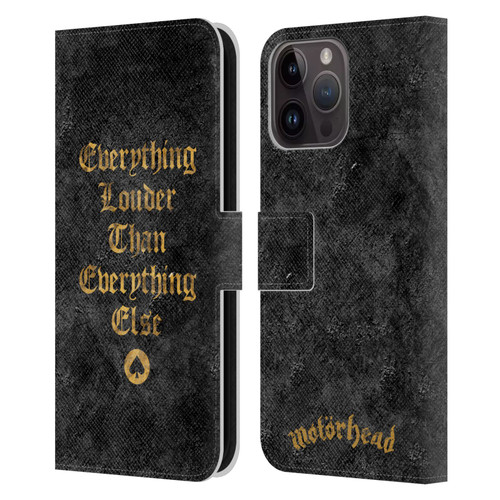 Motorhead Key Art Everything Louder Leather Book Wallet Case Cover For Apple iPhone 15 Pro Max