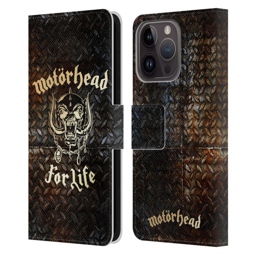 Motorhead Key Art For Life Leather Book Wallet Case Cover For Apple iPhone 15 Pro