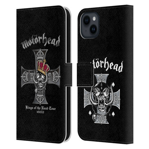 Motorhead Tours Kings Of The Road Leather Book Wallet Case Cover For Apple iPhone 15 Plus