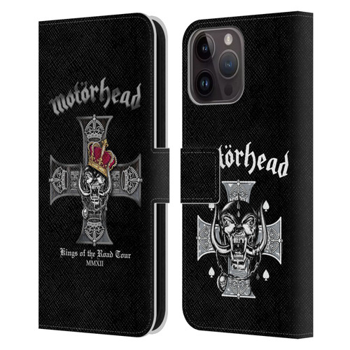 Motorhead Tours Kings Of The Road Leather Book Wallet Case Cover For Apple iPhone 15 Pro Max