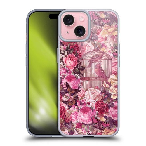 LebensArt Patterns 2 Vintage Rose Birdcage Soft Gel Case for Apple iPhone 15