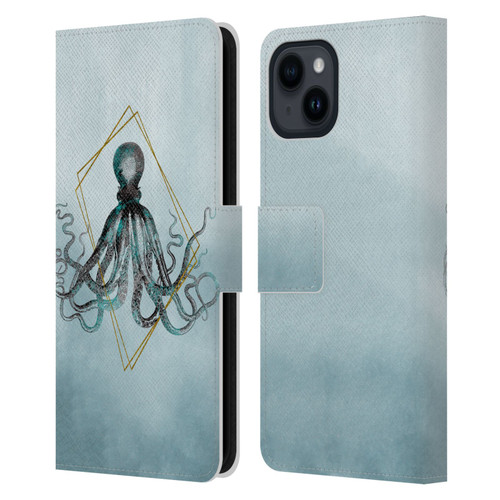LebensArt Beings Octopus Leather Book Wallet Case Cover For Apple iPhone 15