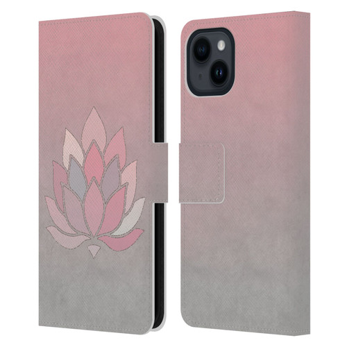 LebensArt Pastels Lotus Leather Book Wallet Case Cover For Apple iPhone 15