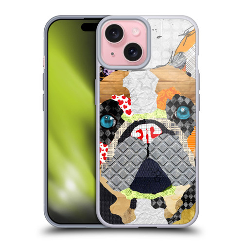 Michel Keck Dogs 3 French Bulldog Soft Gel Case for Apple iPhone 15