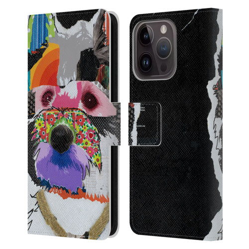 Michel Keck Dogs Westie Leather Book Wallet Case Cover For Apple iPhone 15 Pro