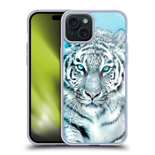 Aimee Stewart Animals White Tiger Soft Gel Case for Apple iPhone 15 Plus