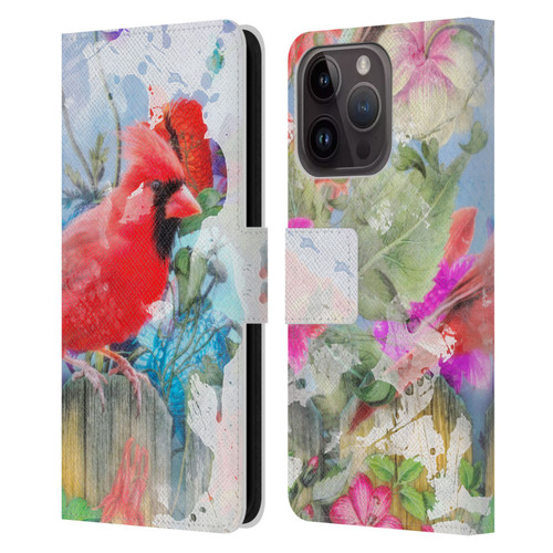 Aimee Stewart Assorted Designs Birds And Bloom Leather Book Wallet Case Cover For Apple iPhone 15 Pro