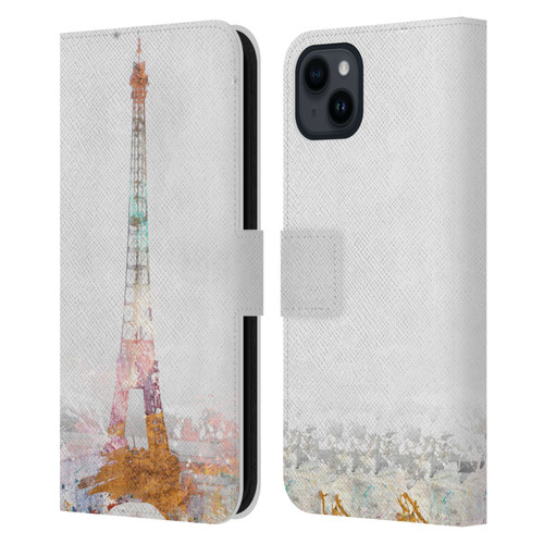 Aimee Stewart Landscapes Paris Color Splash Leather Book Wallet Case Cover For Apple iPhone 15 Plus