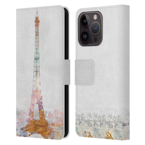 Aimee Stewart Landscapes Paris Color Splash Leather Book Wallet Case Cover For Apple iPhone 15 Pro