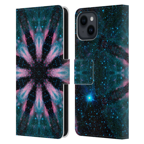 Aimee Stewart Mandala Galactic Leather Book Wallet Case Cover For Apple iPhone 15