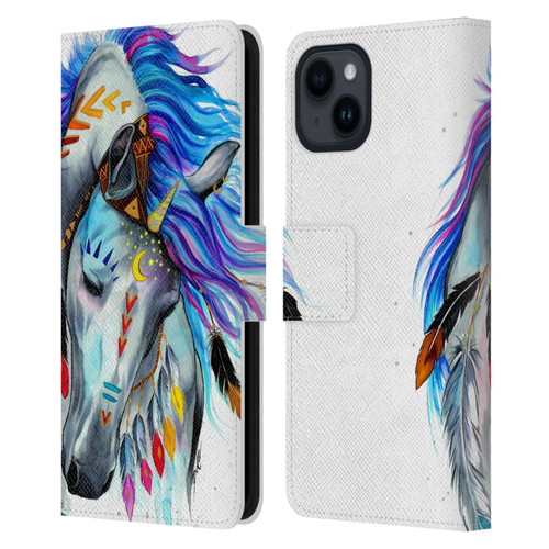 Pixie Cold Animals Spirit Leather Book Wallet Case Cover For Apple iPhone 15