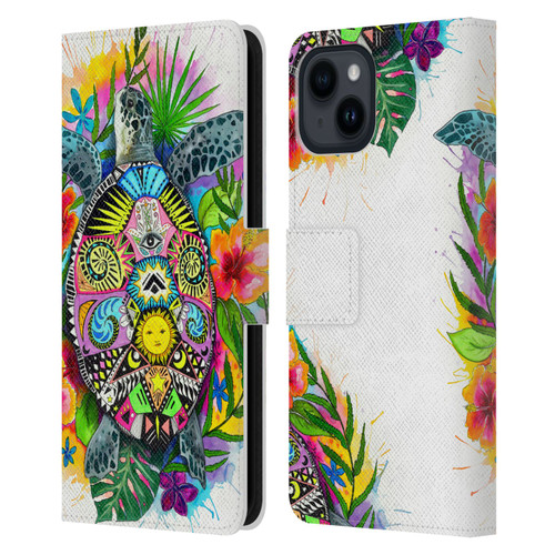 Pixie Cold Animals Turtle Life Leather Book Wallet Case Cover For Apple iPhone 15