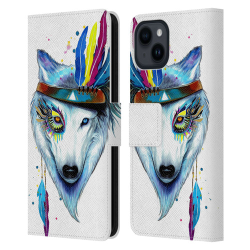 Pixie Cold Animals Warrior Leather Book Wallet Case Cover For Apple iPhone 15