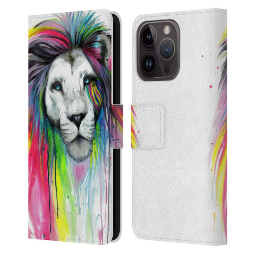 Pixie Cold Cats Rainbow Mane Leather Book Wallet Case Cover For Apple iPhone 15 Pro