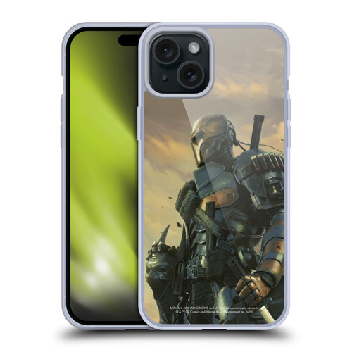 Batman Arkham Origins Key Art Deathstroke 2 Soft Gel Case for Apple iPhone 15 Plus