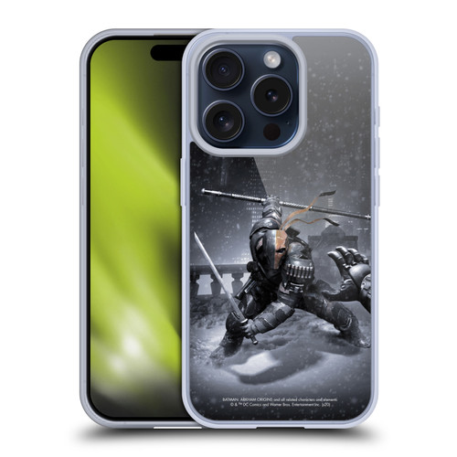 Batman Arkham Origins Key Art Deathstroke Soft Gel Case for Apple iPhone 15 Pro