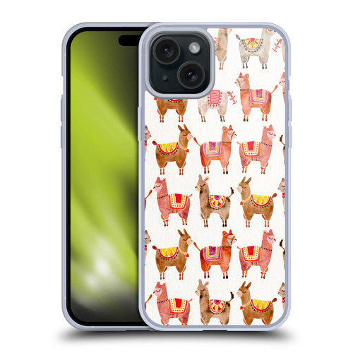 Cat Coquillette Animals Alpacas Soft Gel Case for Apple iPhone 15 Plus