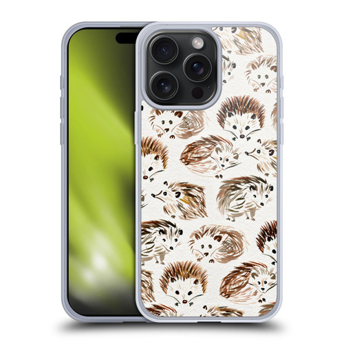 Cat Coquillette Animals Hedgehogs Soft Gel Case for Apple iPhone 15 Pro Max