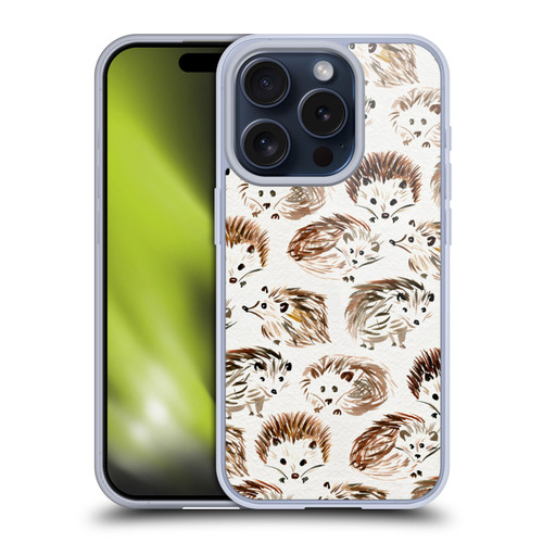 Cat Coquillette Animals Hedgehogs Soft Gel Case for Apple iPhone 15 Pro