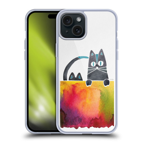 Cat Coquillette Animals 2 Cats Soft Gel Case for Apple iPhone 15 Plus