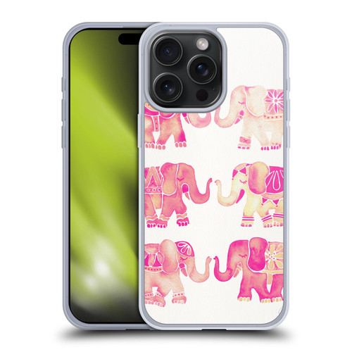 Cat Coquillette Animals 2 Pink Elephants Soft Gel Case for Apple iPhone 15 Pro Max