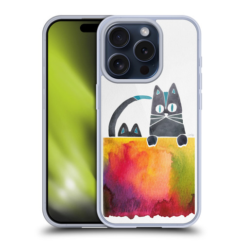 Cat Coquillette Animals 2 Cats Soft Gel Case for Apple iPhone 15 Pro