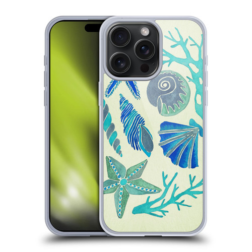 Cat Coquillette Sea Seashells Blue Soft Gel Case for Apple iPhone 15 Pro Max