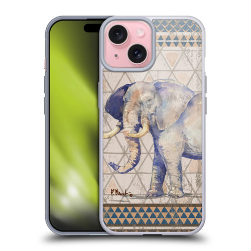 Paul Brent Animals Tribal Elephant Soft Gel Case for Apple iPhone 15