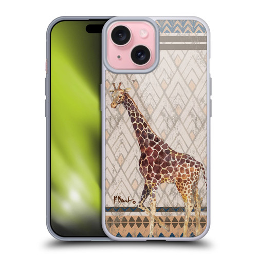 Paul Brent Animals Tribal Giraffe Soft Gel Case for Apple iPhone 15