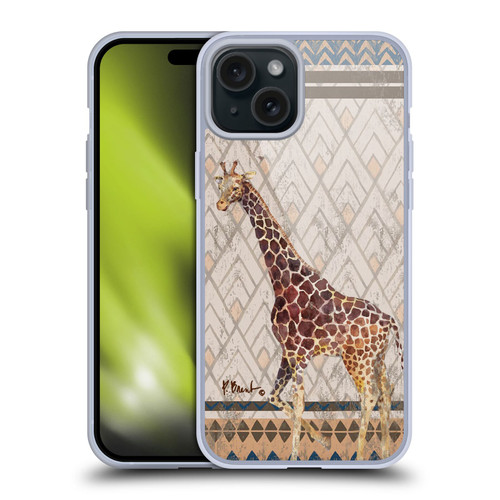 Paul Brent Animals Tribal Giraffe Soft Gel Case for Apple iPhone 15 Plus