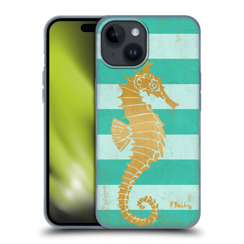 Paul Brent Coastal Gold Seahorse Soft Gel Case for Apple iPhone 15