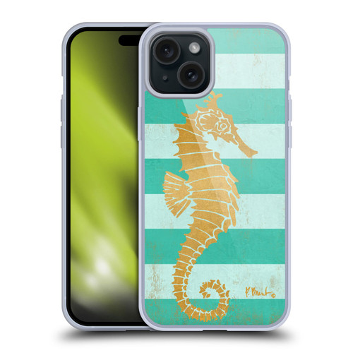 Paul Brent Coastal Gold Seahorse Soft Gel Case for Apple iPhone 15 Plus