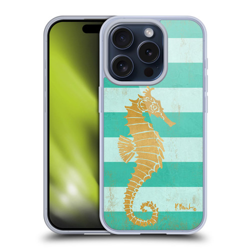 Paul Brent Coastal Gold Seahorse Soft Gel Case for Apple iPhone 15 Pro