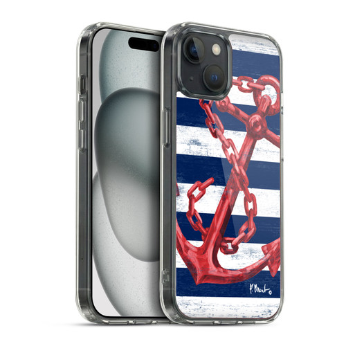 Paul Brent Nautical Westerly Anchor Red Soft Gel Case for Apple iPhone 15 Plus & MagSafe