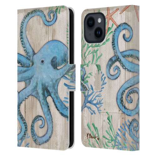 Paul Brent Coastal Sealife Leather Book Wallet Case Cover For Apple iPhone 15
