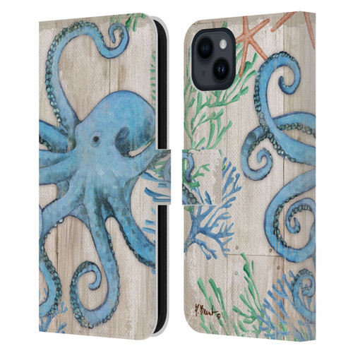 Paul Brent Coastal Sealife Leather Book Wallet Case Cover For Apple iPhone 15 Plus