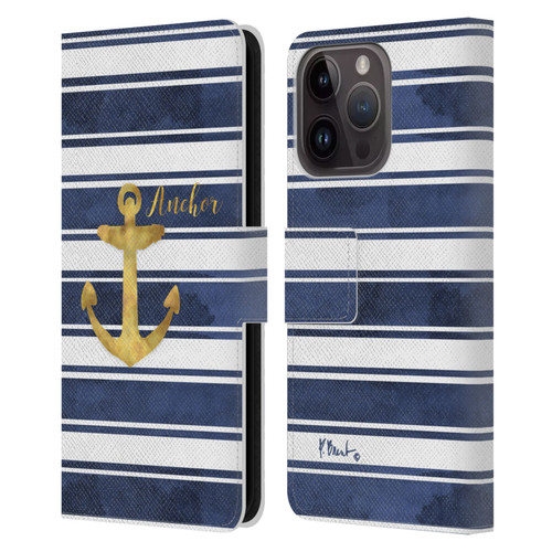 Paul Brent Nautical Anchor Leather Book Wallet Case Cover For Apple iPhone 15 Pro