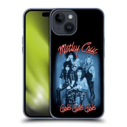 Motley Crue Key Art Girls Neon Soft Gel Case for Apple iPhone 15