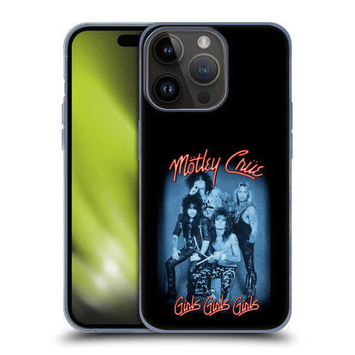 Motley Crue Key Art Girls Neon Soft Gel Case for Apple iPhone 15 Pro