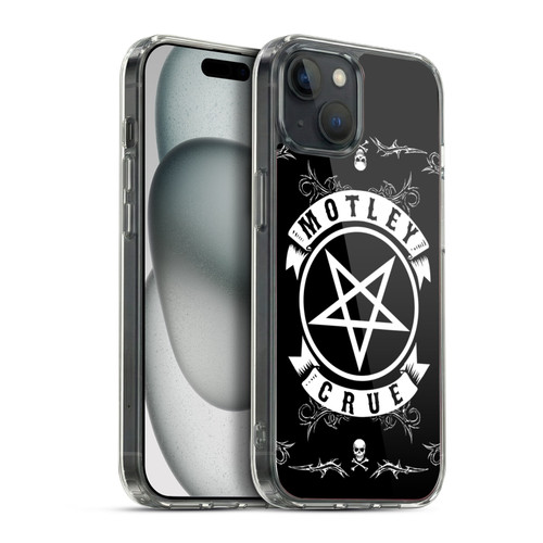 Motley Crue Logos Pentagram And Skull Soft Gel Case for Apple iPhone 15 Plus & MagSafe