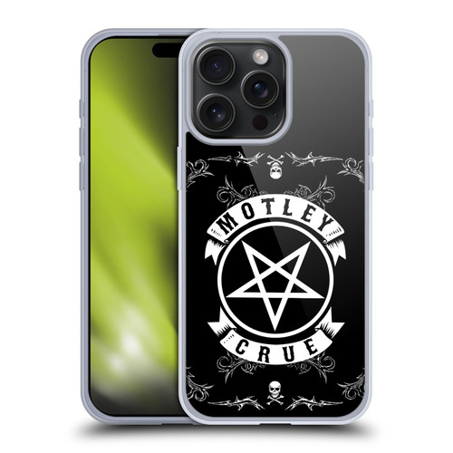 Motley Crue Logos Pentagram And Skull Soft Gel Case for Apple iPhone 15 Pro Max
