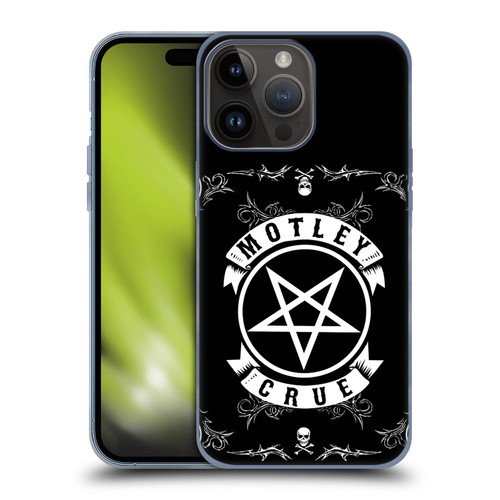 Motley Crue Logos Pentagram And Skull Soft Gel Case for Apple iPhone 15 Pro Max