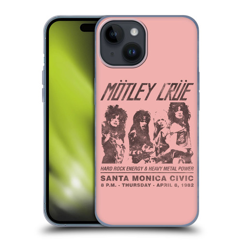 Motley Crue Tours Santa Monica Soft Gel Case for Apple iPhone 15