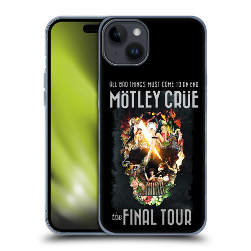 Motley Crue Tours All Bad Things Final Soft Gel Case for Apple iPhone 15 Plus