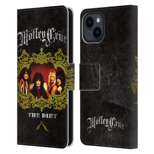 Motley Crue Key Art The Dirt Frame Leather Book Wallet Case Cover For Apple iPhone 15