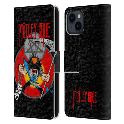 Motley Crue Key Art Allister Leather Book Wallet Case Cover For Apple iPhone 15