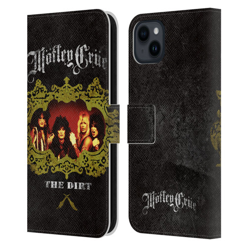 Motley Crue Key Art The Dirt Frame Leather Book Wallet Case Cover For Apple iPhone 15 Plus
