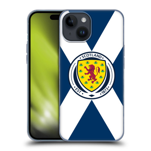Scotland National Football Team Logo 2 Scotland Flag Soft Gel Case for Apple iPhone 15
