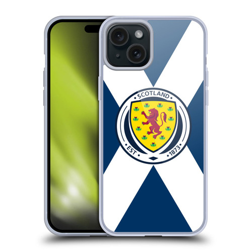 Scotland National Football Team Logo 2 Scotland Flag Soft Gel Case for Apple iPhone 15 Plus & MagSafe