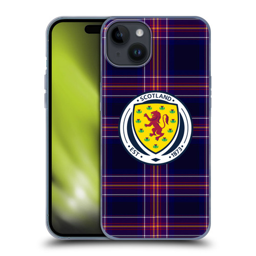 Scotland National Football Team Logo 2 Tartan Soft Gel Case for Apple iPhone 15 Plus